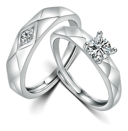 Imagen 1 de 9 de Anillo De Compromiso Regulable De Plata Esterlina 925