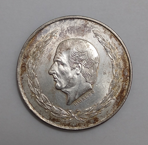 Moneda 5 Pesos Plata Ley .720 1953 Hidalgo