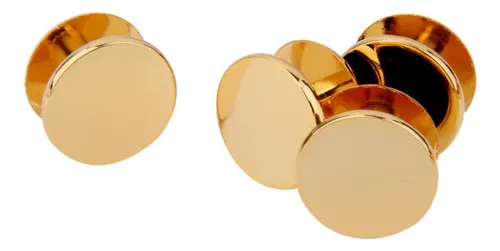 1par Gemelos De Camisa Traje Botón De Collar Color Oro
