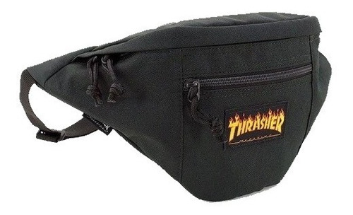 Riñonera Thrasher Modelo Waist Bag Flame Negro Exclusivo