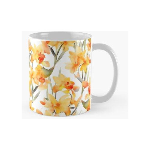 Taza Patrón De Orquídea De Acuarela 7 Calidad Premium