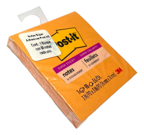 Notas Adhesivas 3m Post It Super Sticky Colores Surtidos 90h