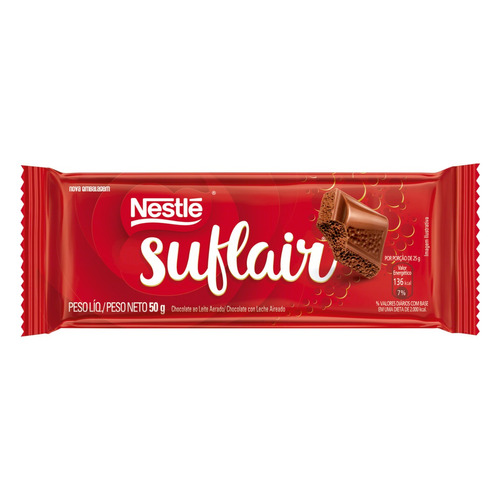 Imagem 1 de 1 de Chocolate ao Leite Aerado Suflair Nestlé  pacote 50 g