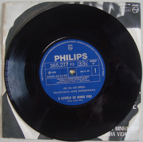 Francisco José 1969 No Dia Das Mães, Vinil Compacto 7 Poleg.