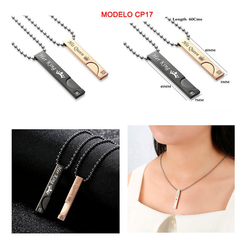 Collares Parejas Acero Inoxidable 316l Aniversario, Amor Lb