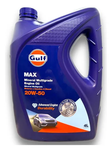 comprar Aceite Gulf Max 20w50 Mineral Multigrado 4 Litros Diesel