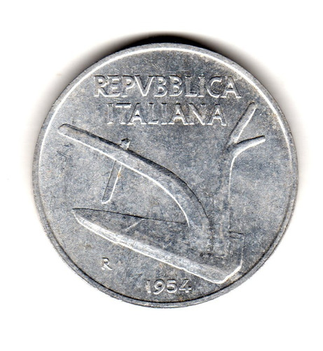 Italia Moneda 10 Liras Año 1954 Km#93 Xf+++