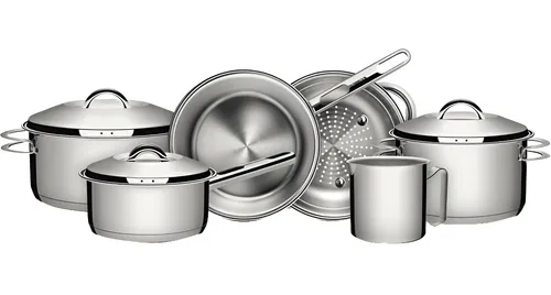 Jogo Panelas Tramontina Solar Inox 6pç Indução Fundo Triplo