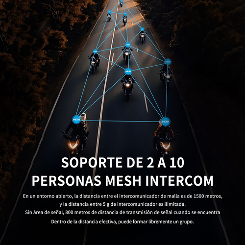 Intercomunicador Ejeas X10 Para Casco Moto Mesh 4.0 Rojo