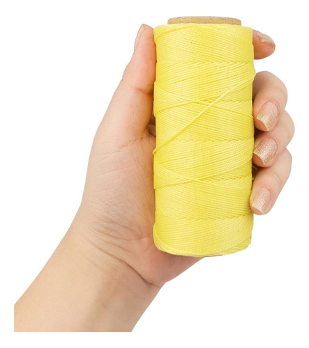 Cordão Encerado 1mm - Fio Cordone Amarelo Bebê- 100 M - Nybc Cor Amarelo Bebê