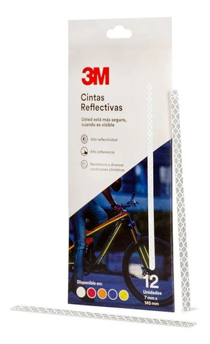 Cinta Reflectiva 3m Moto Bici X 12unid Blanc (ing Maschwitz)