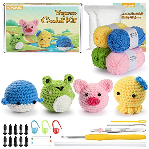 4 Juegos De Kits De Crochet Principiantes De Animales