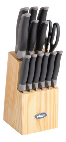 Set Cuchillos Oster 14 Pcs Con Taco De Madera Café Lindbergh