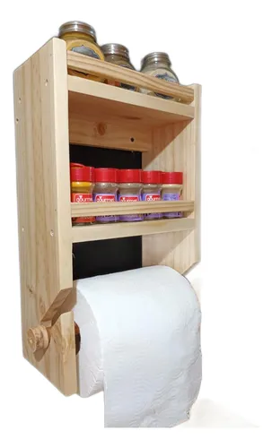 comprar Repisa  Cocina Condimentos Con Portarrollo Organizador Cocin