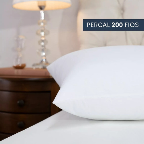 Travesseiro Algodão 200fios Pluma De Ganso 70x50 10 Unidades Cor Branco