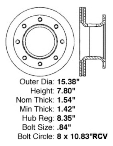 Disco Frenos  Delantera Para Ford F600   1985