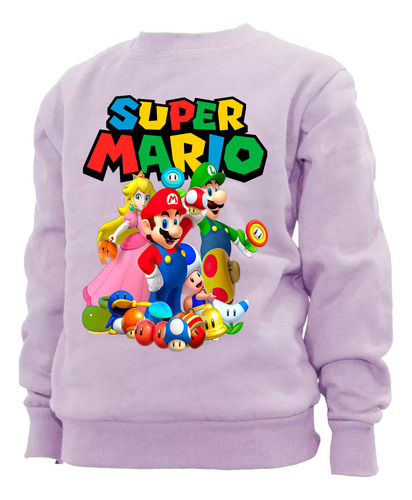 Buzo Felpa Super Mario Bross Princesa Peach Niñas 