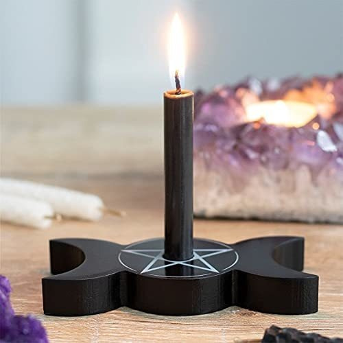 Candelero, Candelabro - Ebros Regalo Oculto Wicca Negro Trip