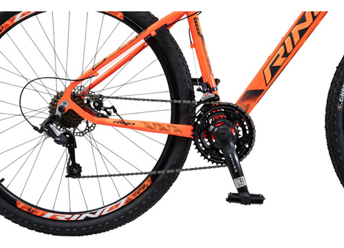 Bicicleta Aro 29 Alumínio 24v Rino Start Mtb Disco Suspensão Cor Laranja/neón Tamanho Do Quadro 17