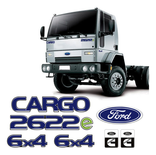 Adesivo Emblema Resinado Ford Cargo 2622e 6x4 Azul Genérico