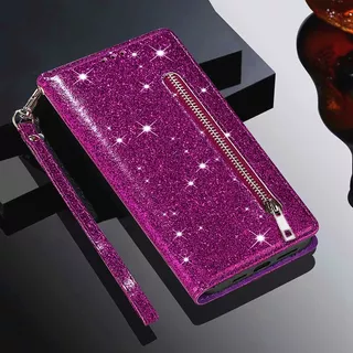 Funda Para Samsung Glitter Wallet Magnetic Flip Cuero Galaxy