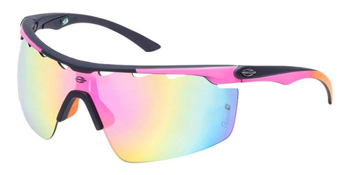 Oculos Sol Mormaii Athlon 4 Preto Rosa Espelhado Cor Preto-Rosa Cor da armação Preto e Rosa Desenho Esportivo