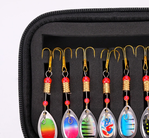Juego 16pcs Cucharas De Pesca Señuelos De Metal Multicolor