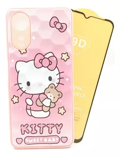 Case Hello Kitty + Mica Cristal Para Oppo A78 5g