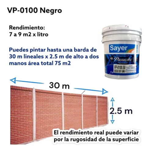 Pintura Sayer Promaster 7 Años Vinil-acrílica 19l Negro