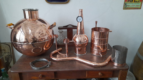 Alambique De Cobre 60 Litros Con Columna Y Quemador