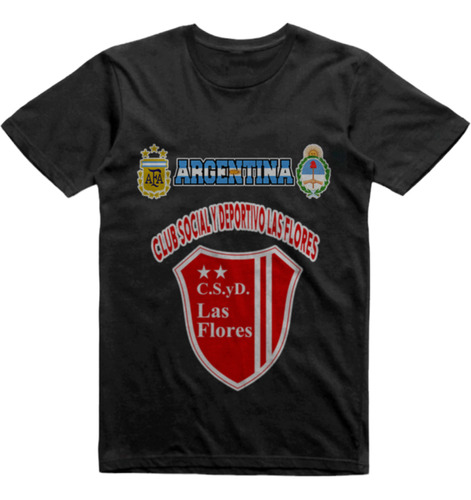 Remera Infantil Negra Club Las Flores Federal