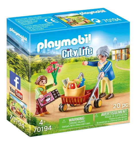 Todobloques Playmobil 70194 City Life Abuela Con Niña !