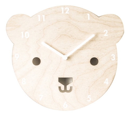 Reloj De Pared Con Diseño De Oso De Dibujos Animados, Mudo,