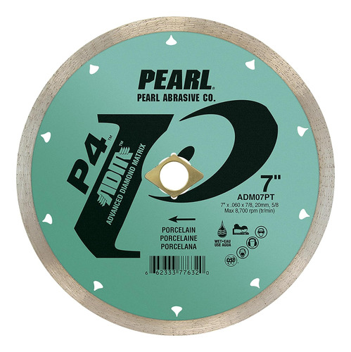 Pearl Abrasive Co. P4 Adm Reactor Porcelana Hoja 7 , 5/8 -1 