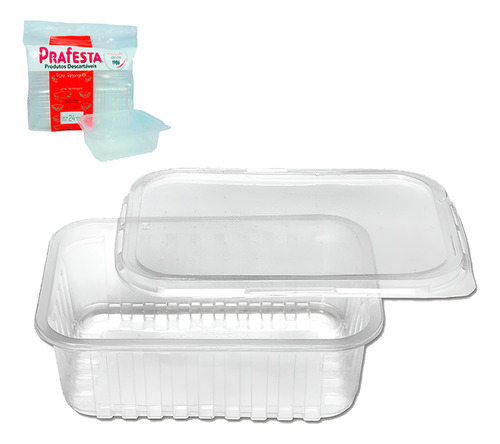 Pote Descartável 500ml Tampa Marmita Microondas Freezer 72un Cor Transparente