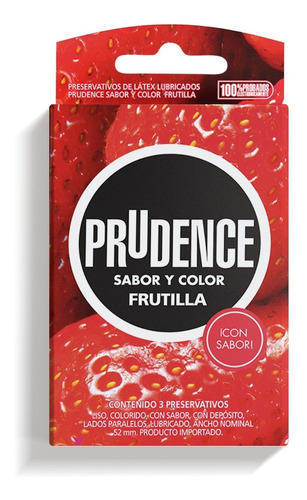 Preservativo Prudence Frutilla, 1 Caja, 3 Unidades