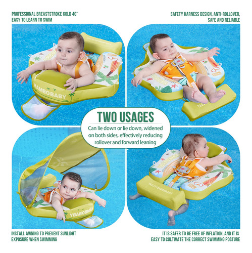 Flotador Bebé Con Dosel Y Protección Solar Mambobaby 3-24 Me