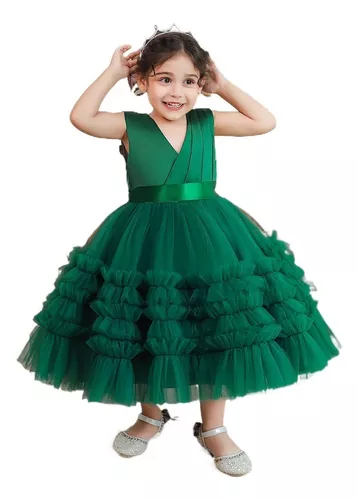 Vestido de menina princesa vestido de aniversário vestido pomposo vestido  bebê vestido bebê