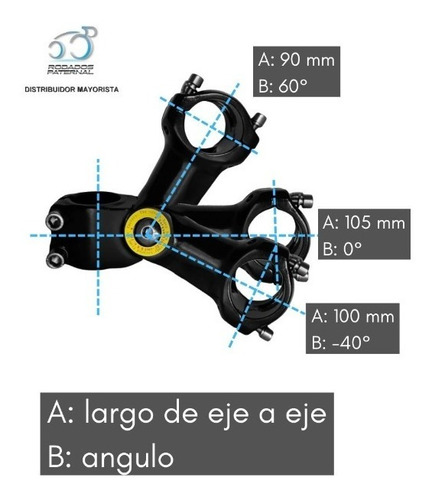 Imagen 2 de 7 de Stem Regulable Para Mtb Eleva Sube Manubrio 31.8mm