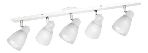 Aplique Interior 5 Luces Spot Vidrio Tulipa Led E27 Pared Estructura Blanco/Cromo