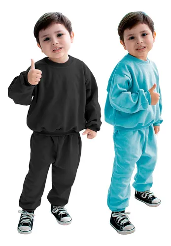 2x Conjunto Moletom Infantil Menino Menina Moleton Grosso