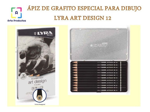 Imagen 3 de 3 de Lápiz Grafito Especial Para Dibujo Lyra Art Design12