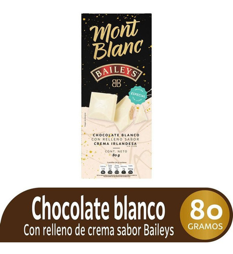 Chocolatina Almendra Montblanc Crema Baileys × 80g