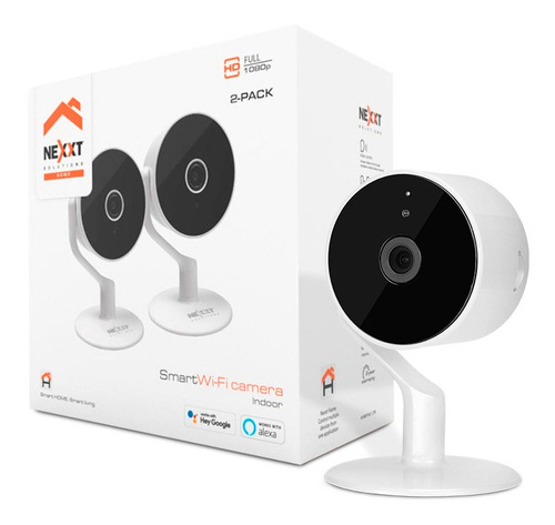 Imagen 2 de 3 de Cámara de seguridad Nexxt Solutions Cámara inteligente Wi-Fi para interior (x2) con resolución de 2MP visión nocturna incluida blanca
