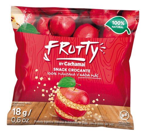 Snack Manzana Roja Deshidratada  Frutty  18 Grs