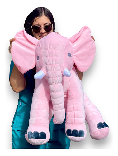 Elefante Peluche Almohada Bebe 60cm Extra Suave + Env Gratis