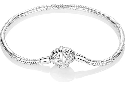 Pulsera Para Charms De Plata Real S925, Concha, Brazalete