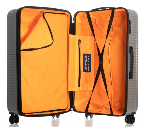 Maleta Atmpacks 1160 28cm De Ancho X 45cm De Alto X 65cm De Profundidad Color Plateado