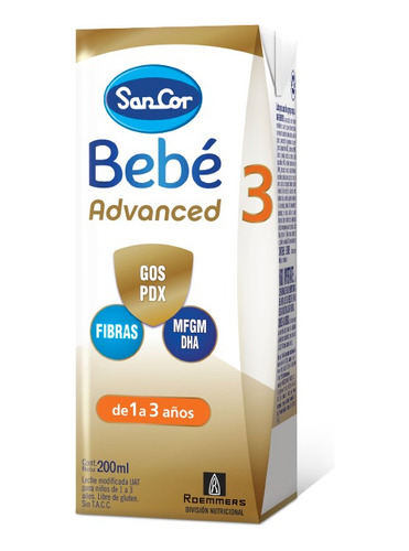 Sancor Advance Leche Fórmula 3 Líquida Brick 200ml X30un