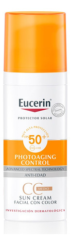Eucerin sun CC tono medio protector solar photoacting control FPS 50 en crema de 50ml